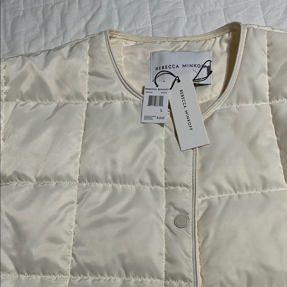 Rebecca Minkoff Cream Quilted Jacket - Picture 2 of 7